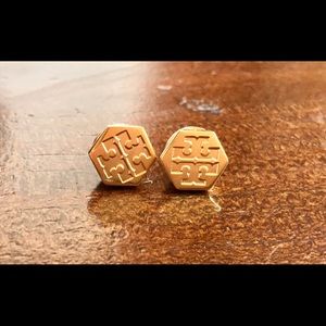 Tory Burch hexagon stud earrings - like new